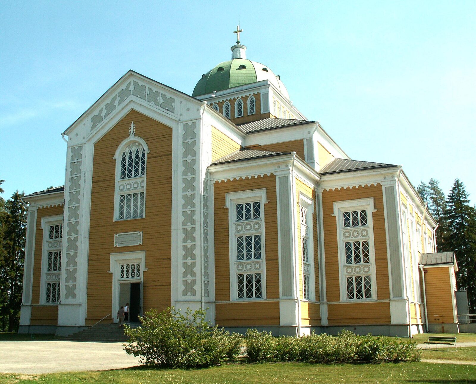 Žlutý dřevěný kostel v Kerimäki